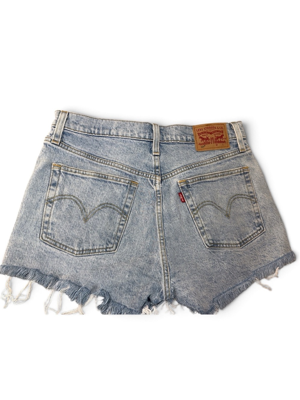 Levi's Light Wash Distressed Denim Cutoff Shorts
